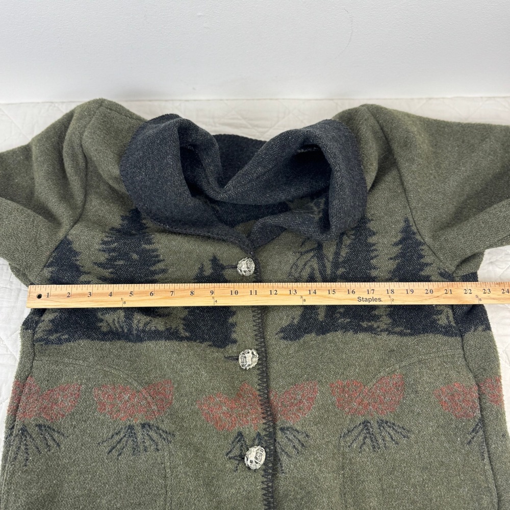 VTG! Wooded River Clothing Company L Wool Blend Western Moose Print Jacket USA - Picture 5 of 16